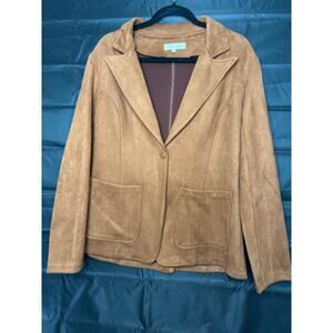 Anthropologie Solitaire Faux Suede Women Jacket/Blazer Size Large